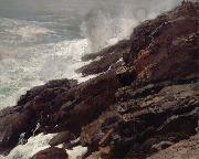 Winslow Homer High Cliff,Coast of Maine oil on canvas